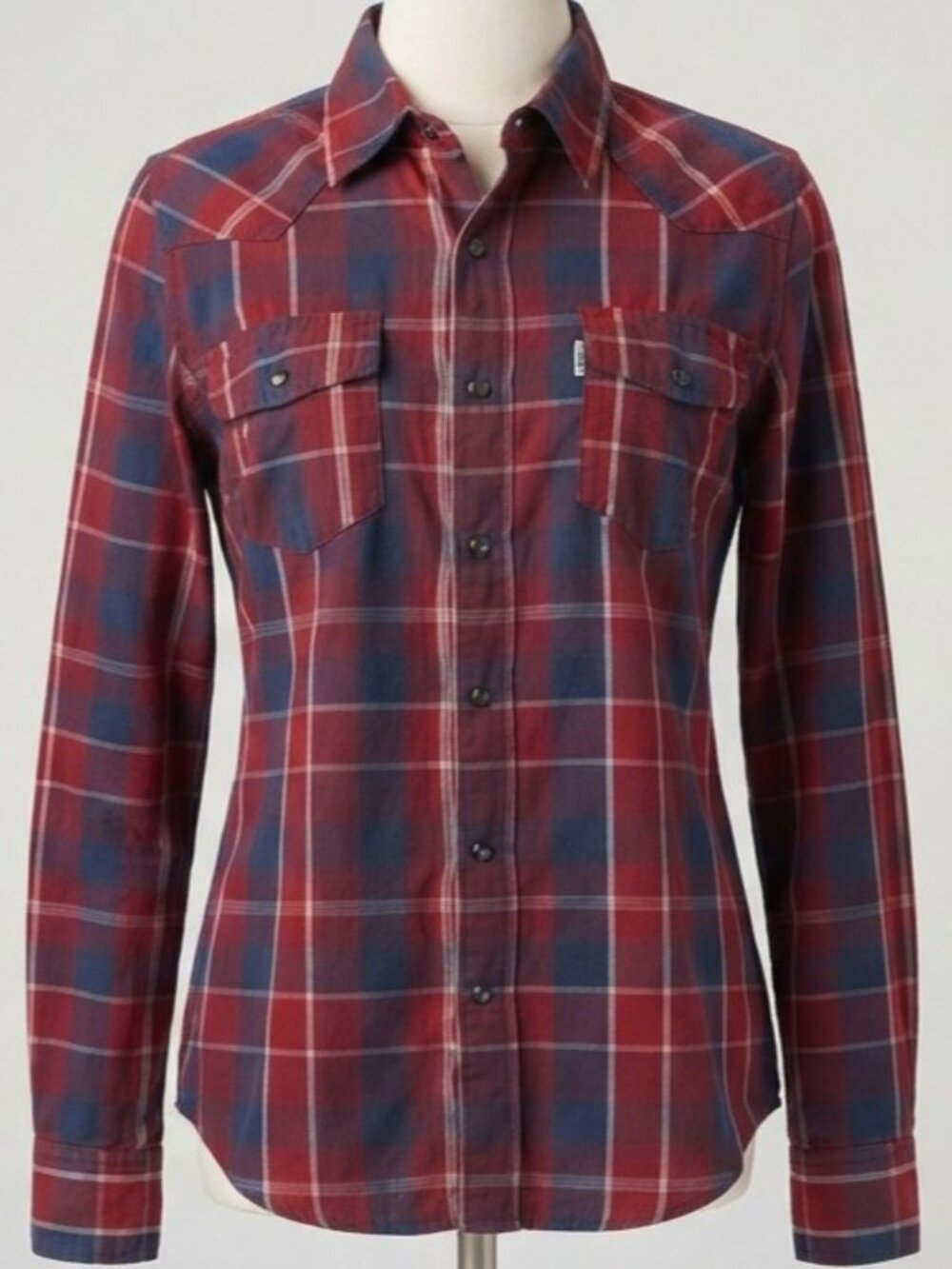 Levi's Men's Plaid Long-Sleeve Pearl-Snap Western Shirt Size S (C1835)